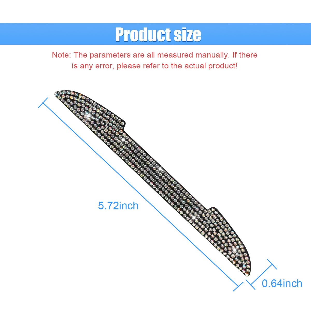 4PCS Bling Car Door Handle Scratch Protective Stickers Rhinestone Anti-Collision Car Exterior Decoration Strip Auto Side Rearview Mirror — view 2