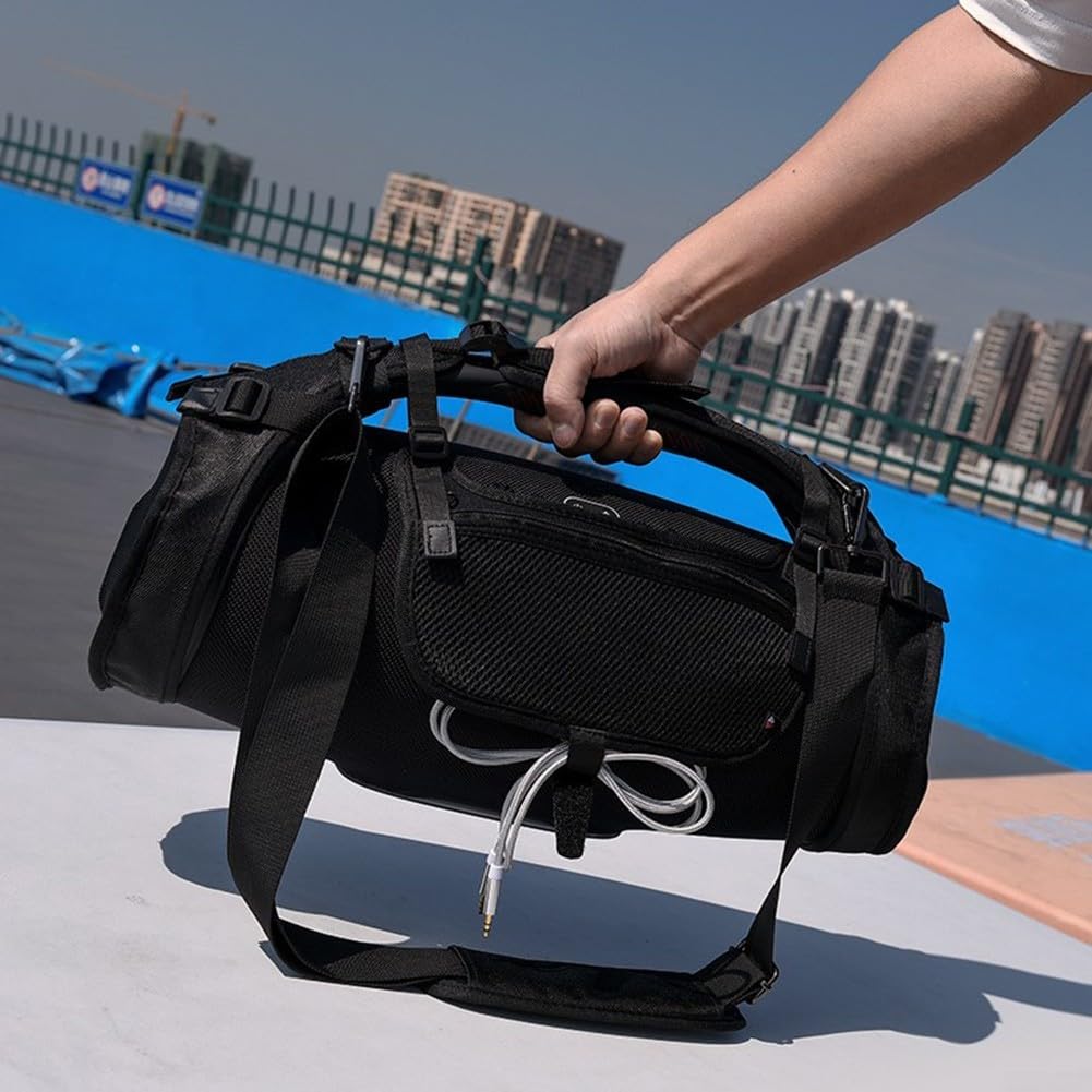 DAZZLEEX Funda de transporte portátil para JBL para BOOMBOX 3 con bolsillo de malla extraíble engrosada almohadilla de hombro