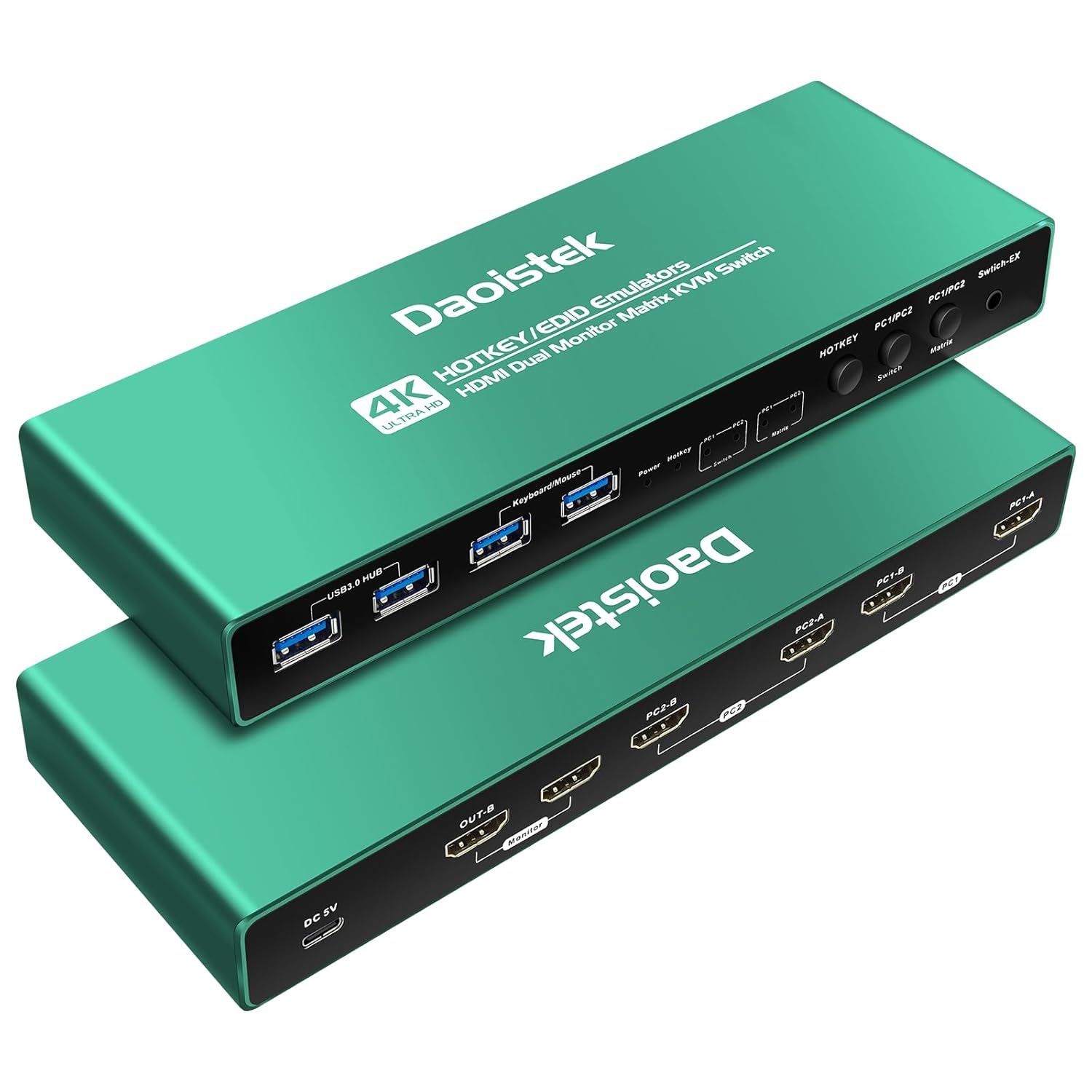 HDMI kvm Switch 2 monitors2 Computers edid Emulator 2k 144hz Extended