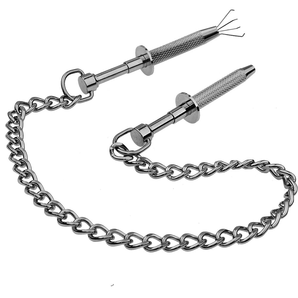 Pinces à tétons sexuelles avec chaîne en métal pour BDSM érotique SM Sex Toys Couples Extrême Acier Pince à tétons avec chaîne