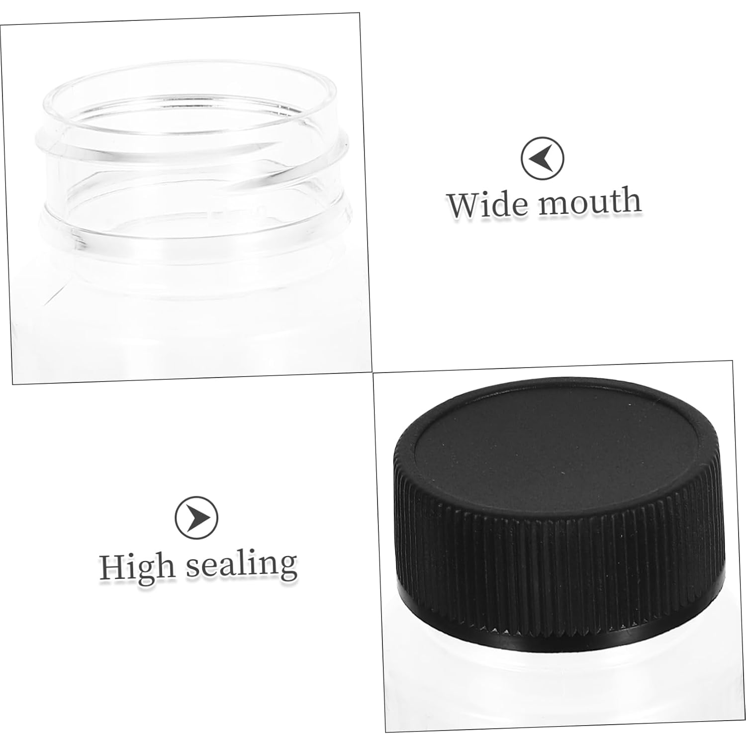 KICHOUSE 25Pcs Transparent Plastic Liquid Sampling Vials with Black Screw Caps Lightweight Lab Reagent Bottles for Essential Oils and Chemical Storage High Sealing and Easy Cleaning