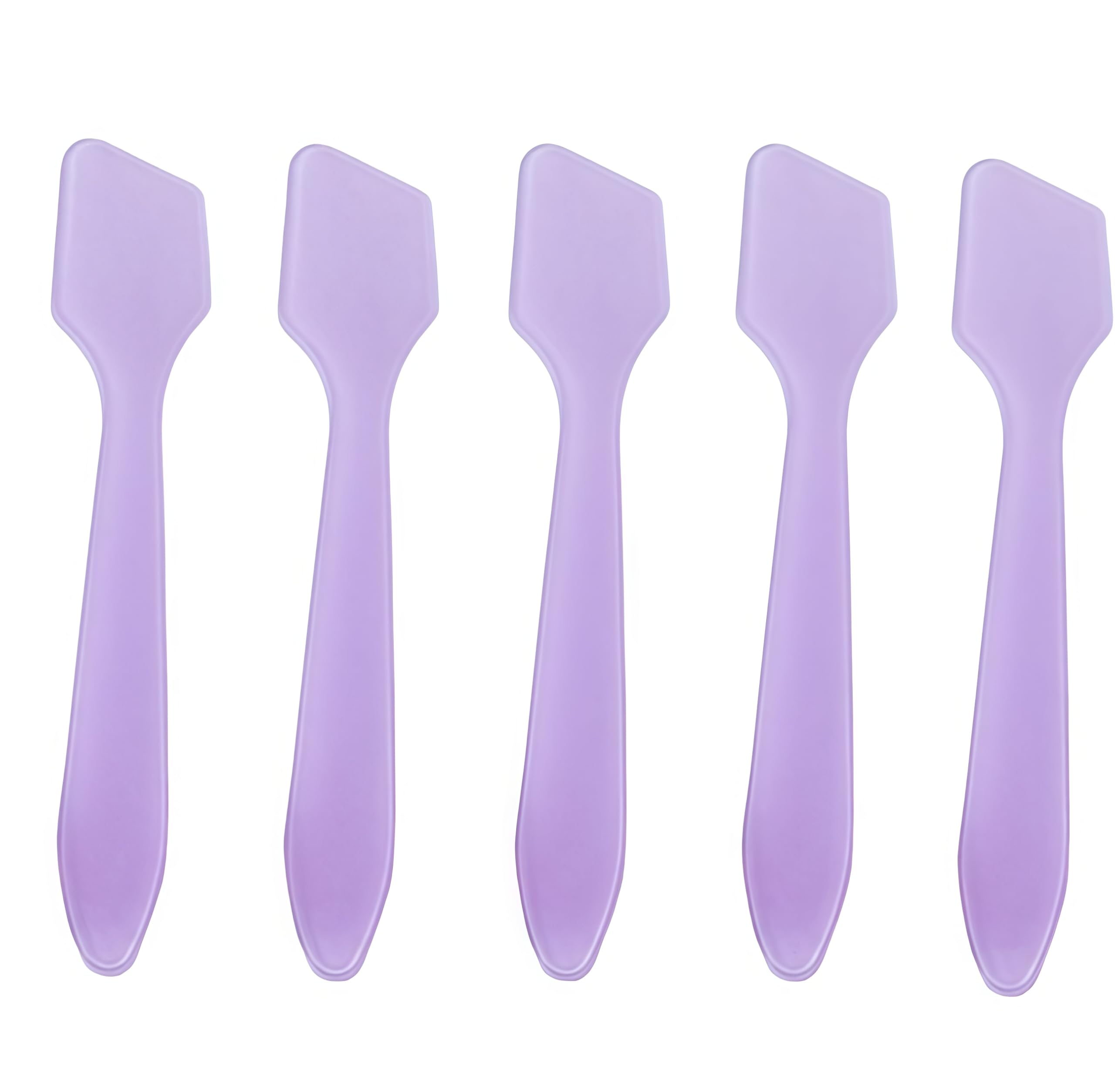 100 Pcs 3.2 Inch Mini Cosmetic Spatulas, Disposable Plastic Frosted Purple Makeup Spatula for Facial Skincare & Face Mask