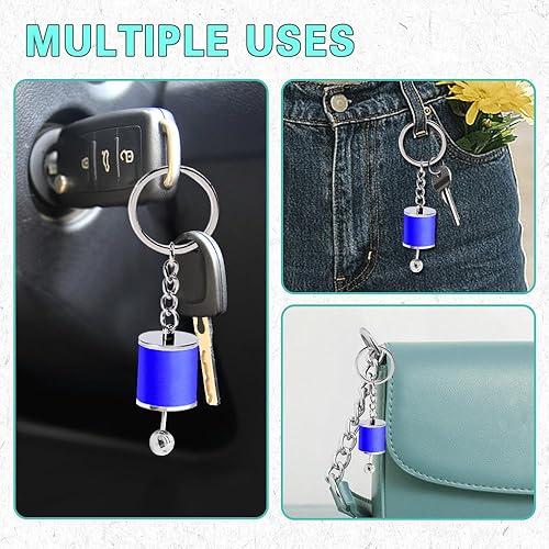 Miniatura 6 de Jsorum Llavero de juguete para ansiedad de cambio de marchas de transmisión manual de seis velocidades, llavero de automóvil con pieza automotriz,