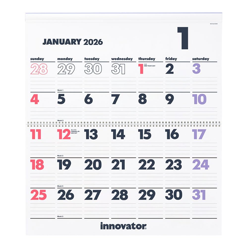 Innovator 2026 Wall Calendar Large 31396006 : Amazon.sg: Office