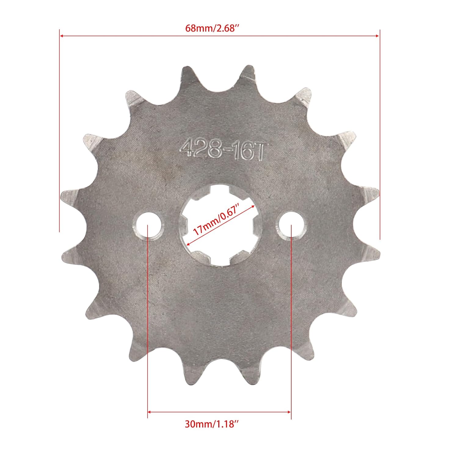 428 Chain 37 Tooth Rear Sprocket 76mm Front 16 Toothe 17mm with Chain Breaker for Chinese 50cc-190cc Pit Dirt Trail Quad Motor Bike ATV
