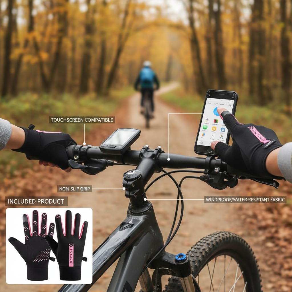 Guantes deportivos de invierno impermeables térmicos pantalla táctil antideslizantes poliéster acrílico para esquí ciclismo