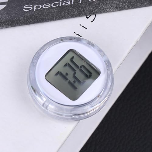 Miniatura 5 de VICASKY Mini reloj de motocicleta, manillar de motocicleta, reloj digital para tablero de instrumentos impermeable, reloj adhesivo para montaje en