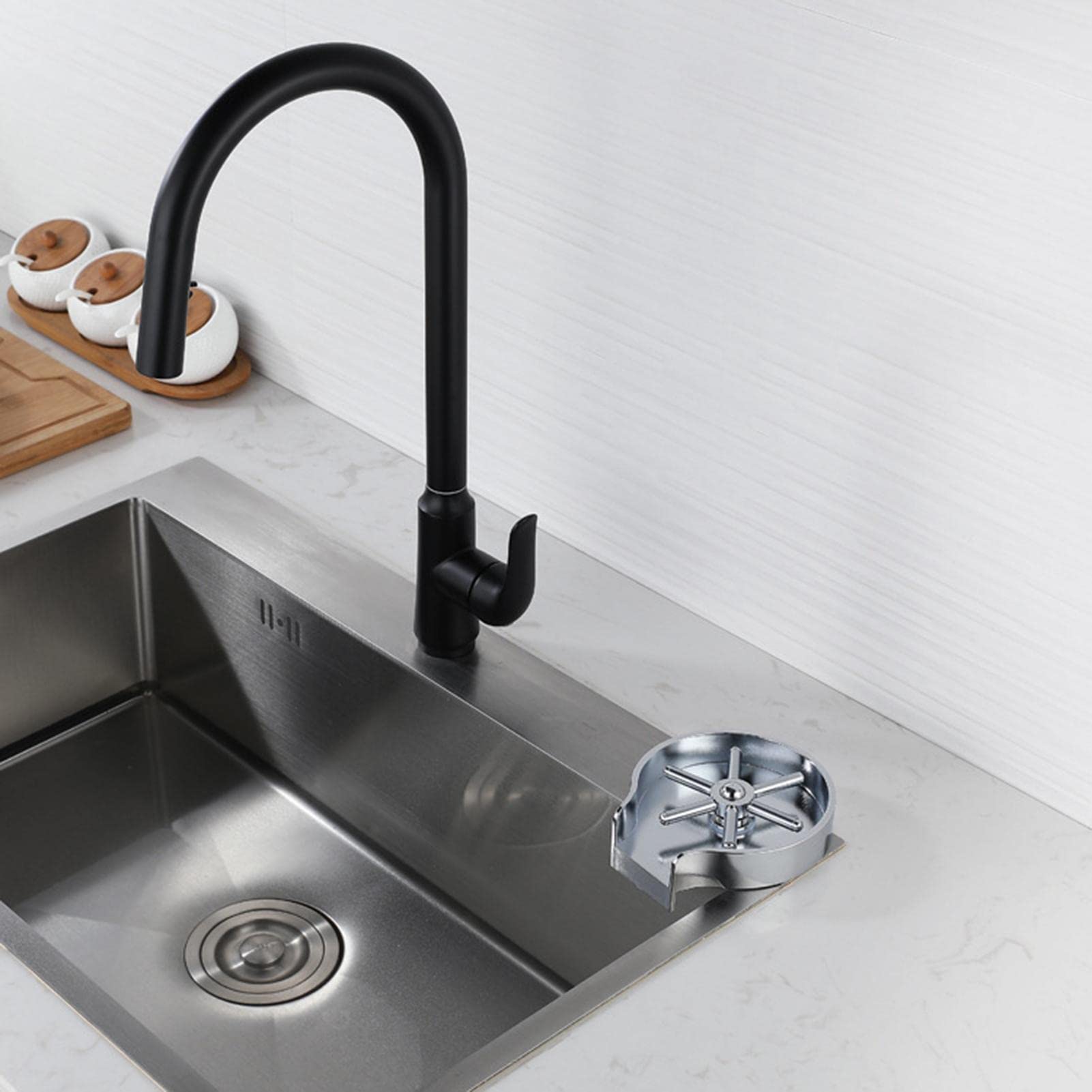 3 szt. Bar podkładka do szkła do zlewu, metalowy zlewozmywak do płukania szkła, kran do płukania szkła do zlewozmywaków | Dzbanek do kawy Wash Cup Tool Akcesoria do zlewów kuchennych