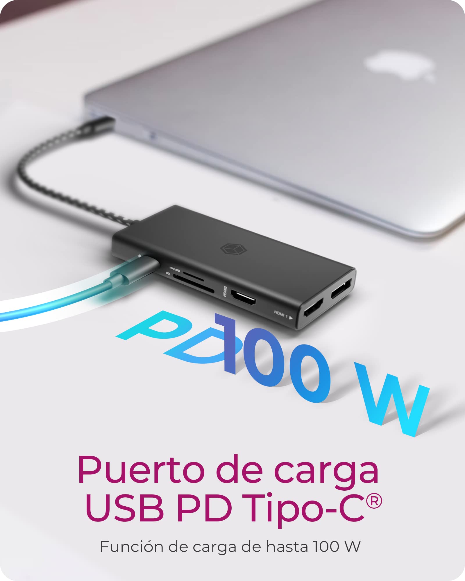 ICY BOX Docking Station USB-C (12-en-1) con 2x HDMI & 1x DP (4K 60Hz), 3x USB 3.0 HUB, Alimentazione 100W, Gigabit Ethernet, Dock Station Portatil, IB-DK4011-CPD