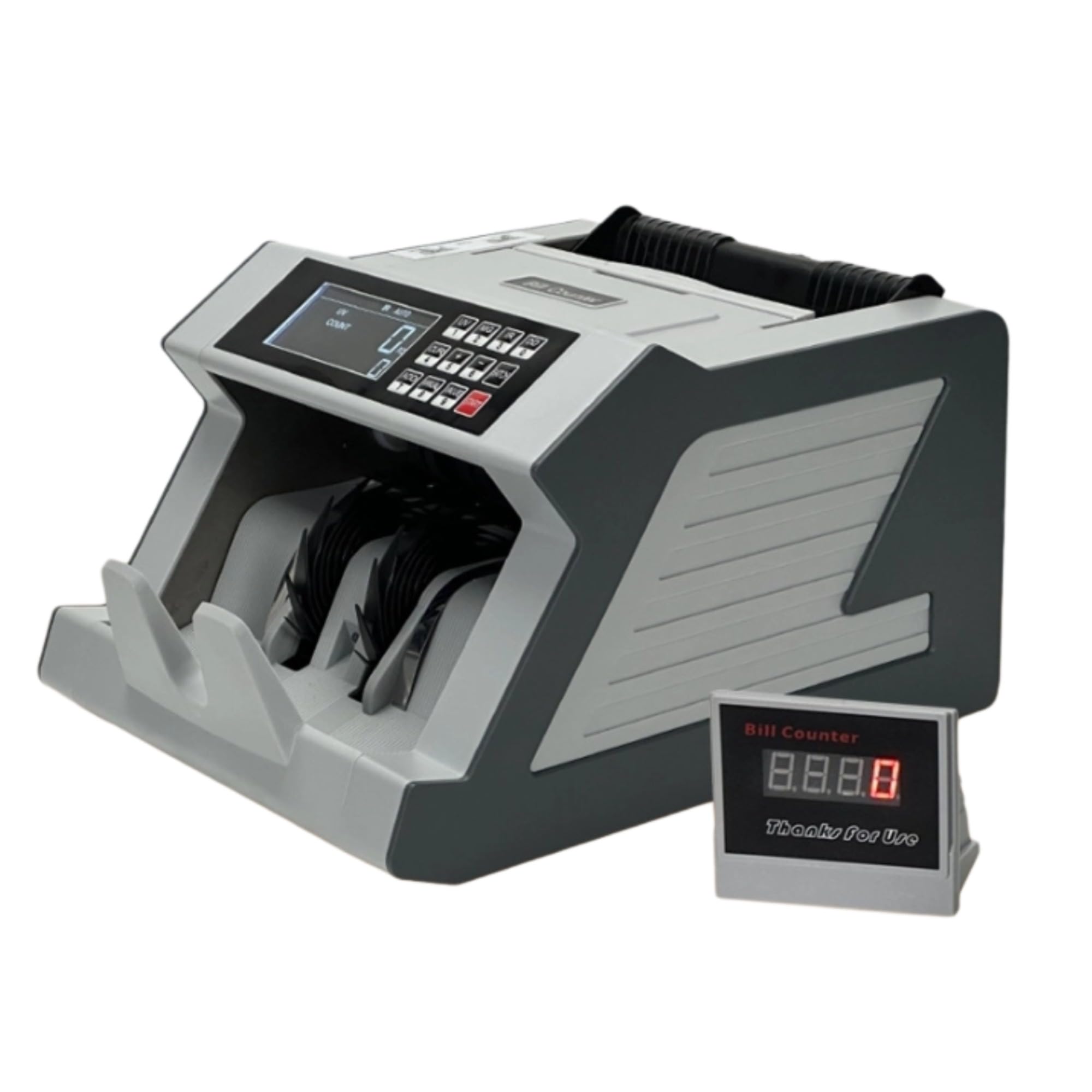 Money Counter Machine with Value Bill Count, Cash Counting Machine for USD/EURO etc with UV/MG/IR/DD Counterfeit Detection, Bill Counter with Large LCD Display
