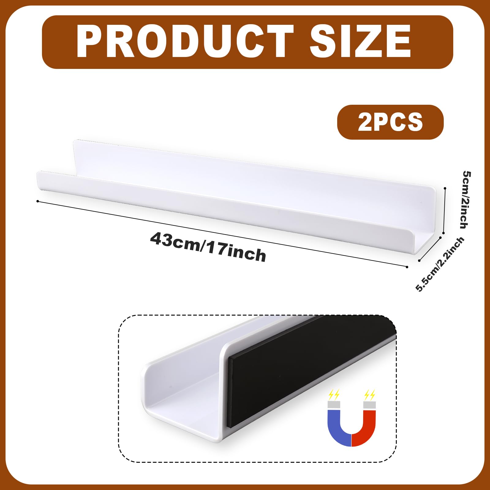 2pcs Whiteboard Magnetic Bookshelf - Image 2