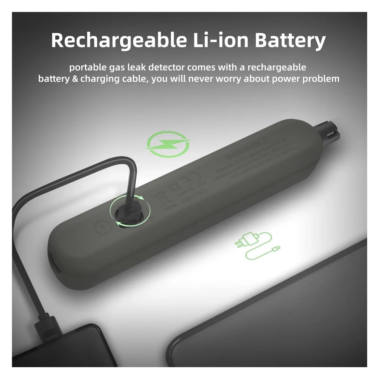 Detector de gas Detector de fugas de gas Combustible natural CO2 Alcohol inflamable GLP Analizador de metano Alarma sonora recargable Probador PPM LEL Respuesta rápida