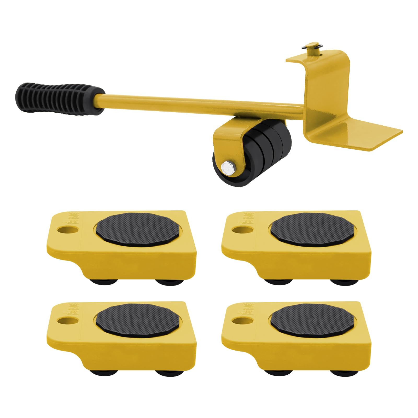 Hioph Heavy Furniture Mover with 4 Furniture Sliders, Standalone Furniture Mover, 360° Full Rotation, RED (Yellow, One Size)