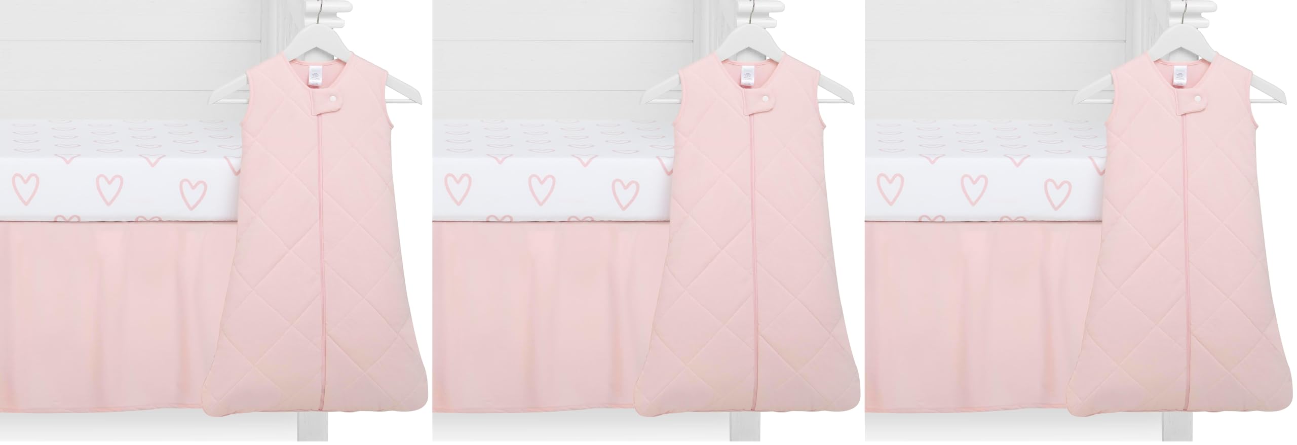 Evolur I Hear You 3 Piece Crib Bedding Set, Machine Washable, Soft and Breathable Toddler Bedding Set, Includes Fitted Sheet, Wearable Blanket and Crib Skirt (Pack of 3)
