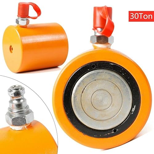 Miniatura 2 de Cilindro hidráulico de 30 toneladas, cilindro de elevación de efecto simple plano Jack bajo perfil de elevación Heavy Duty Ram 2.362 in Carrera baja