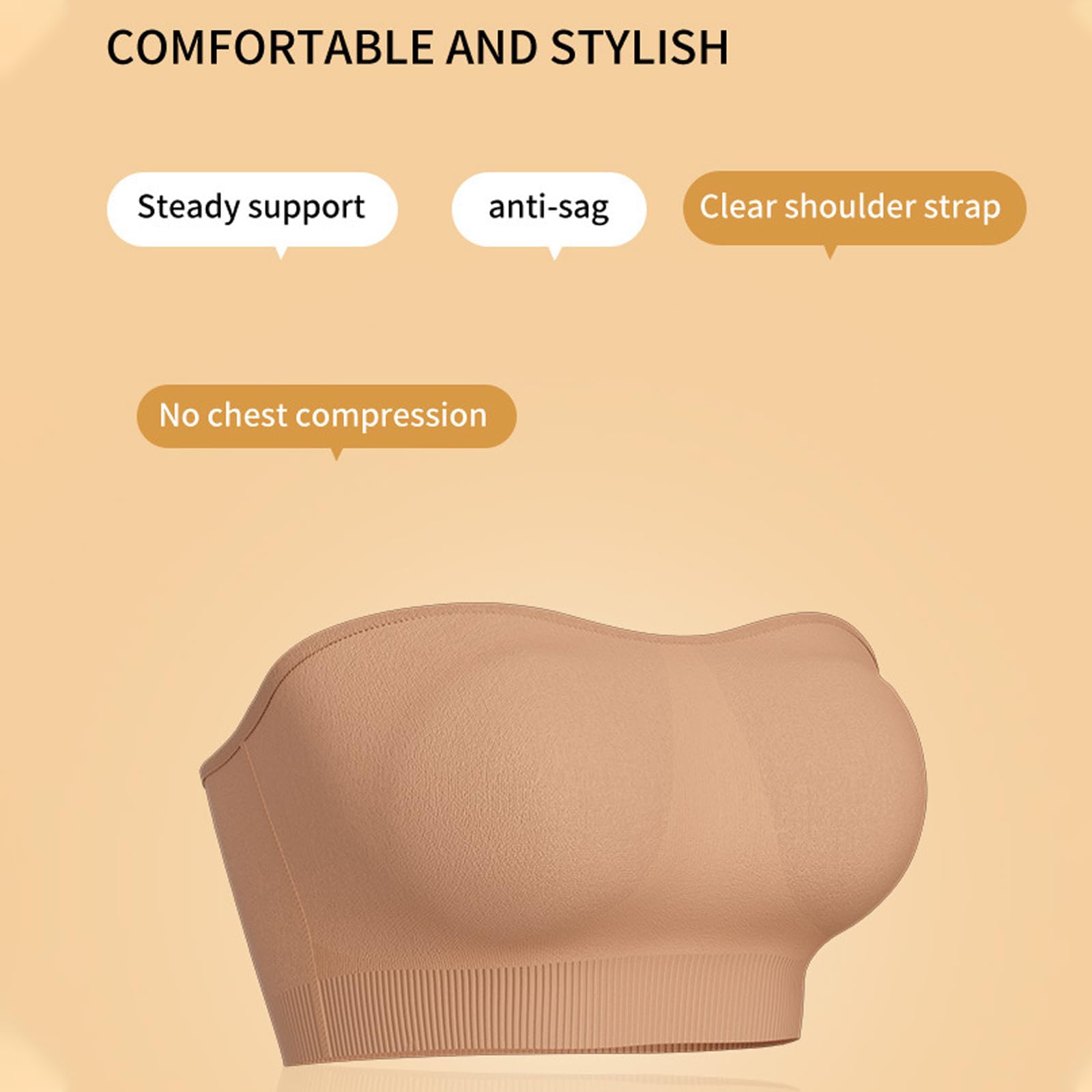Reggiseno senza spalline con retro trasparente da donna, reggiseno invisibile riutilizzabile con spalline trasparenti rimovibili, perfetto per abiti da sposa senza schienale
