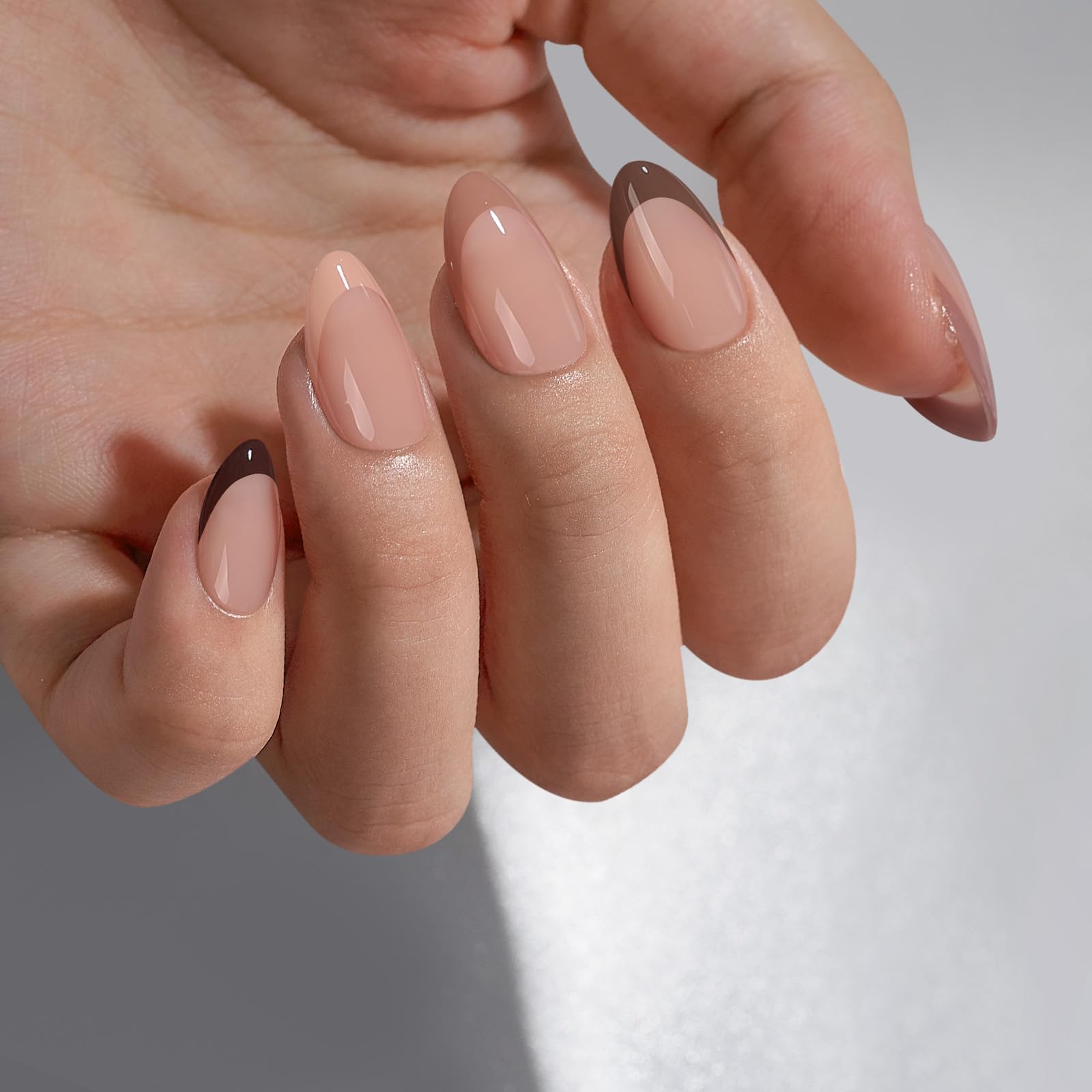 BTArtbox False Nails Short, Autumn Press On Nails Almond - Image 3