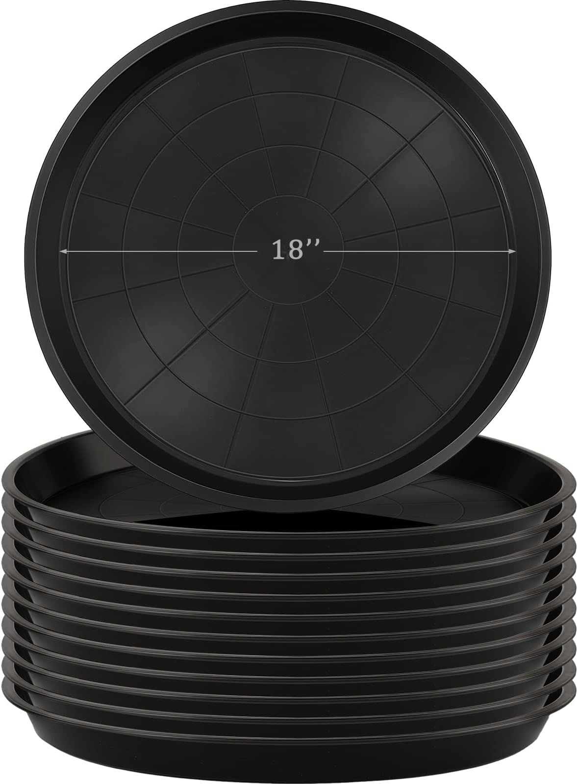 Eccliy 12 Pcs Plastic Plant Saucers Round Plant Tray Large