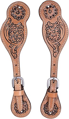 HILASON Par de correas de vaquero de cuero occidental