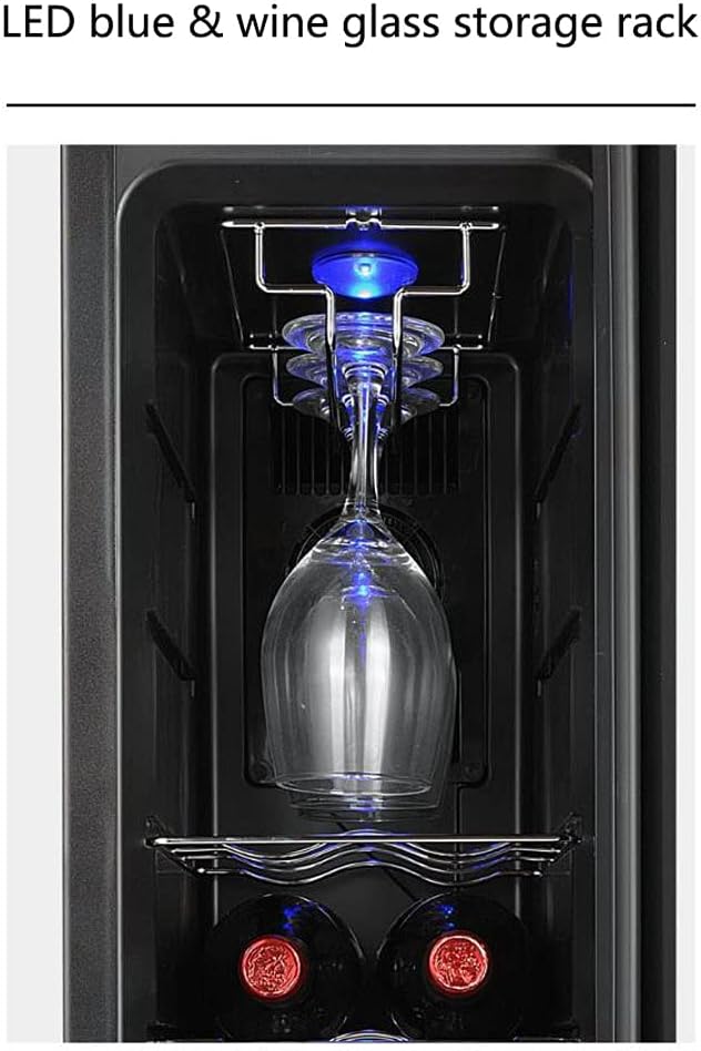 8/12 Bottles Compressor Wine Refrigerator Single Zone with Touch Control Temperature Control: 11~18℃ LED Interior Lighting 55L Large Capacity Black(60W) (with Transformer 24 Bottles)