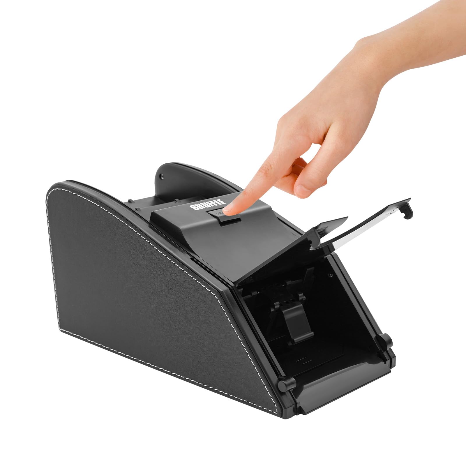 XUFOPLY Automatic Card Shuffler Machine, 2in1 Auto Electronic Card Casino Shuffler Portable Casino Card Shuffler Electric Shuffle Tool for Paper Cards Plastic Cards