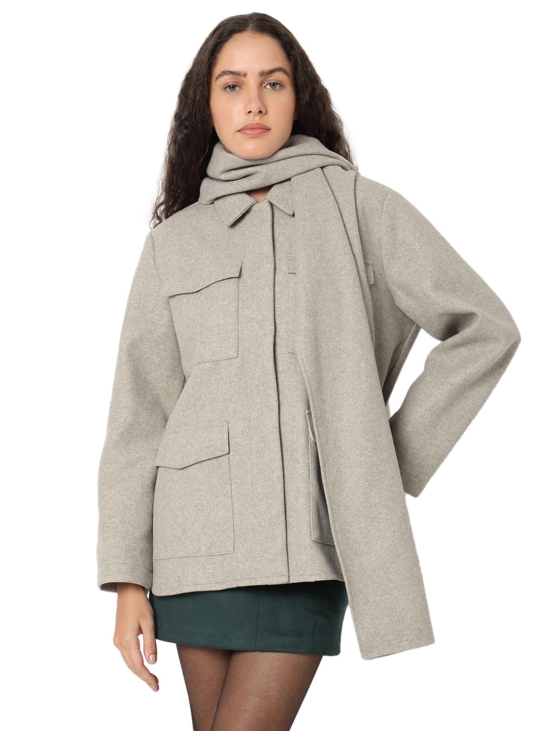 vero moda Polyester ' Women's Standard Length' Trench Coat-picture-40