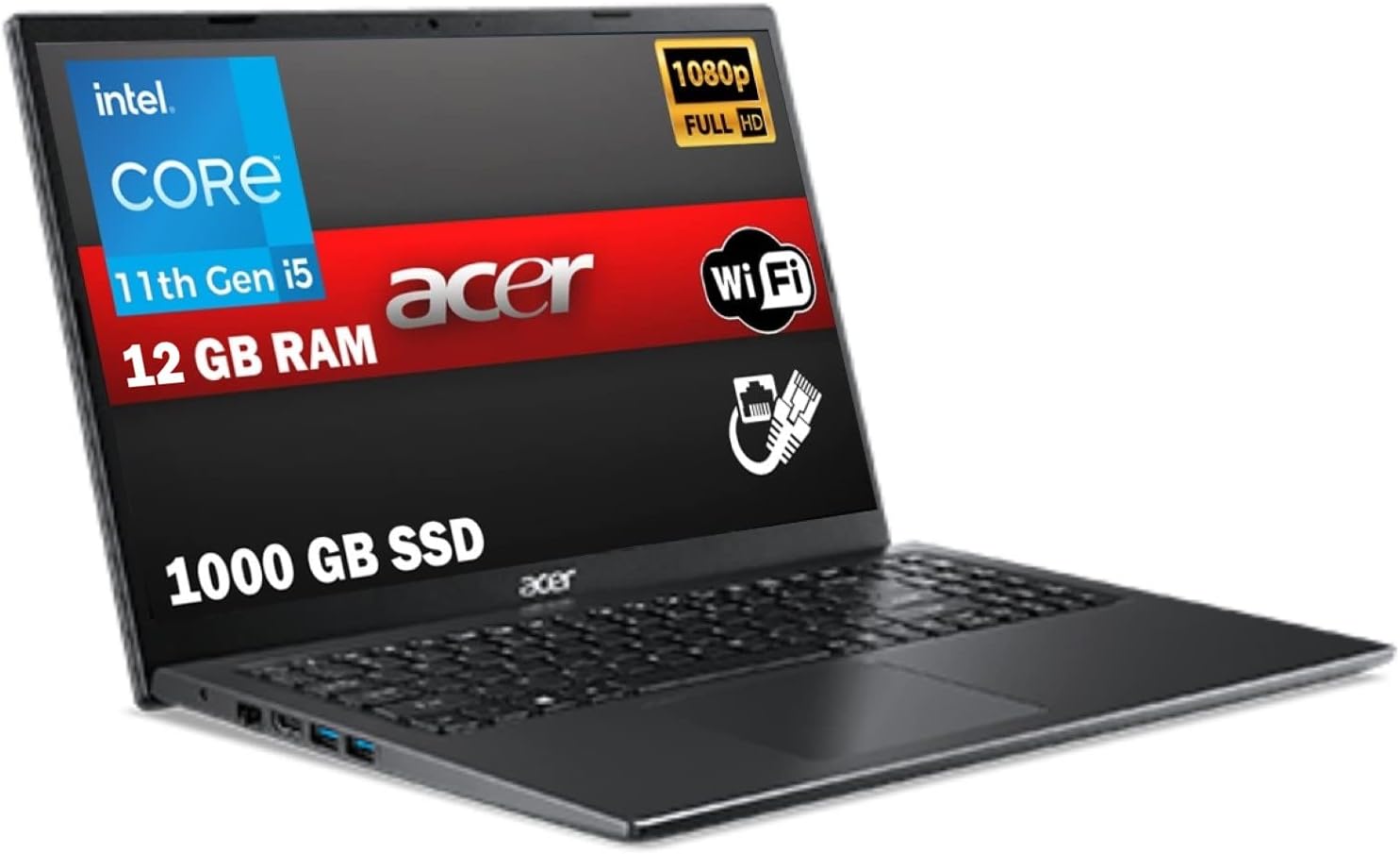 Acer Notebook Pc Portatile I5, Aspire 3,CPU i5-1135G7 4 Core, RAM 12 Gb SSD da 1000 Gb, 15.6 FHD IPS, Grafica Intel Iris Xe, Windows 11 Pro, pronto alluso, gar Italia Acer Notebook Pc Portatile I5, Aspire 3,CPU i5-1135G7 4 Core, RAM 12 Gb SSD da 1000 Gb, 15.6 FHD IPS, Grafica Intel Iris Xe, Windows 11 Pro, pronto alluso, gar Italia