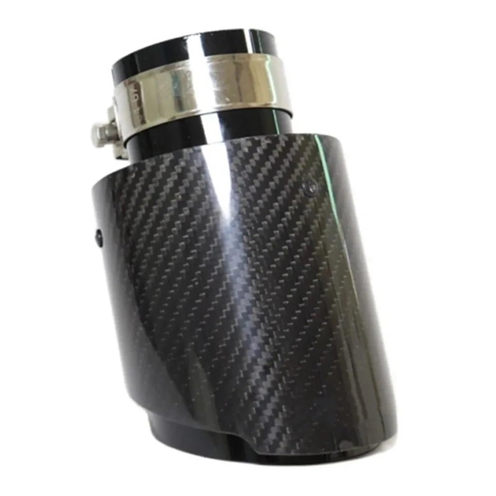 Car Silencer Uniwersalna końcówka tłumika z włókna węglowego, układu wydechowego, dysza prosta, nierdzewna, czarna(63MM IN 114MM OUT)