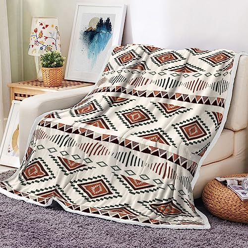 Southwest Azteken-Überwurfdecke, Beige, Südwestern, Indianerdecke, geometrische Vintage-Flanelldecke, weiche Decke für Couch, Stuhl, Bett, Outdoor, Reisen, 152,4 x 178,8 cm