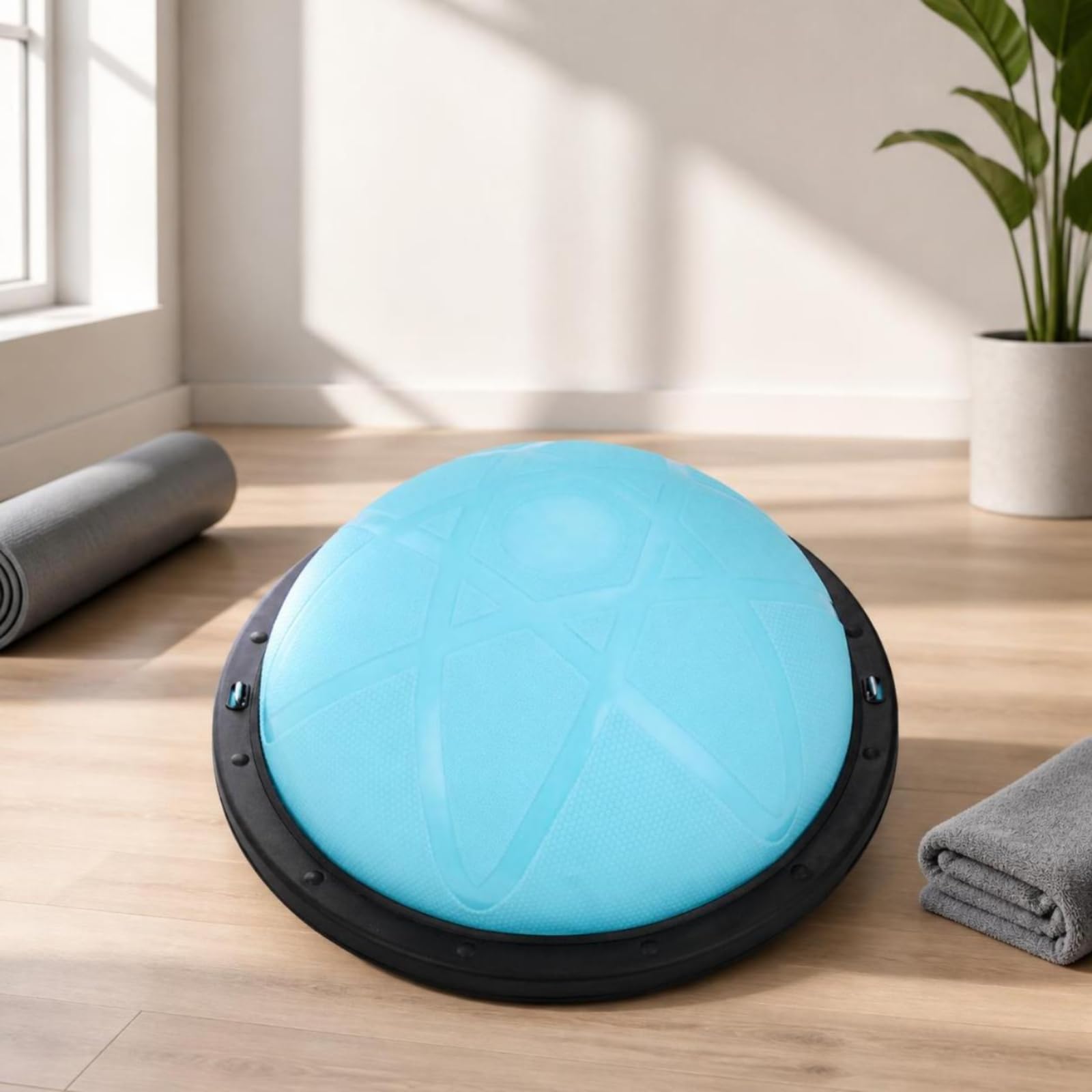 Balance Training Ball Mezza Sfera Equilibrio Palla Propriocezione Cuscino Stabilità Pedana Allenamento con Superficie a Rilievo E Base Circolare