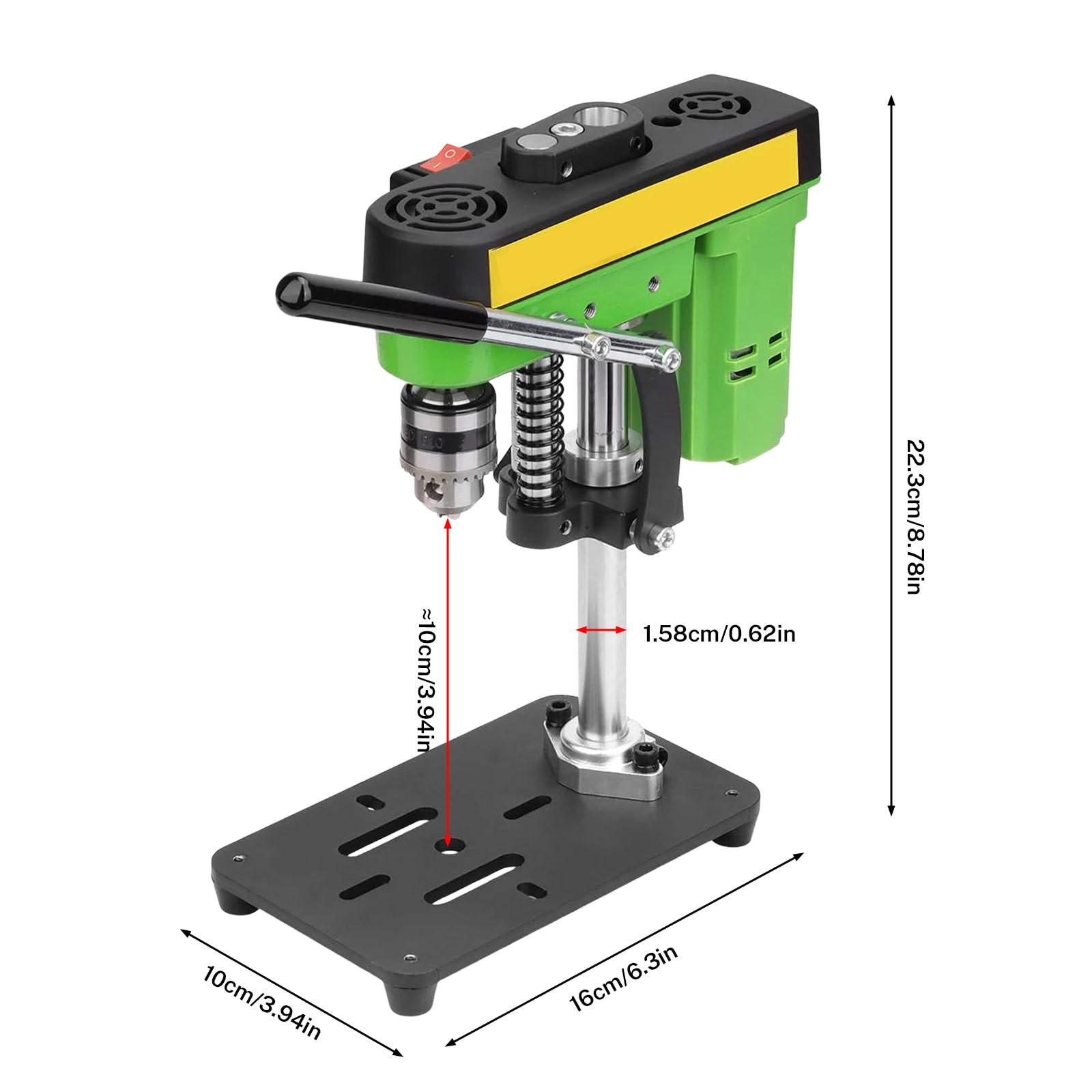 Taladro de Banco Eléctrico Ajustable 7 Velocidades 2800 RPM Taladro de Prensa Vertical para Metal Madera