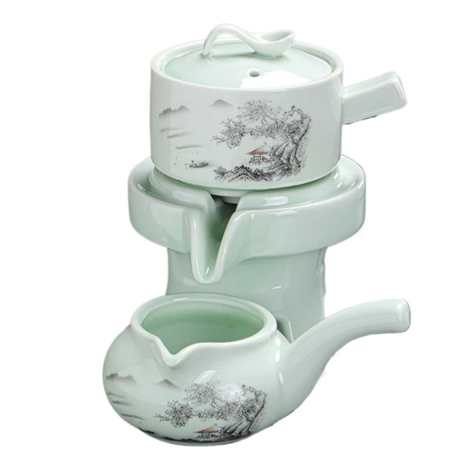 Półautomatyczny zestaw do herbaty kungfu, 200 ml, ceramiczny zaparzacz do herbaty