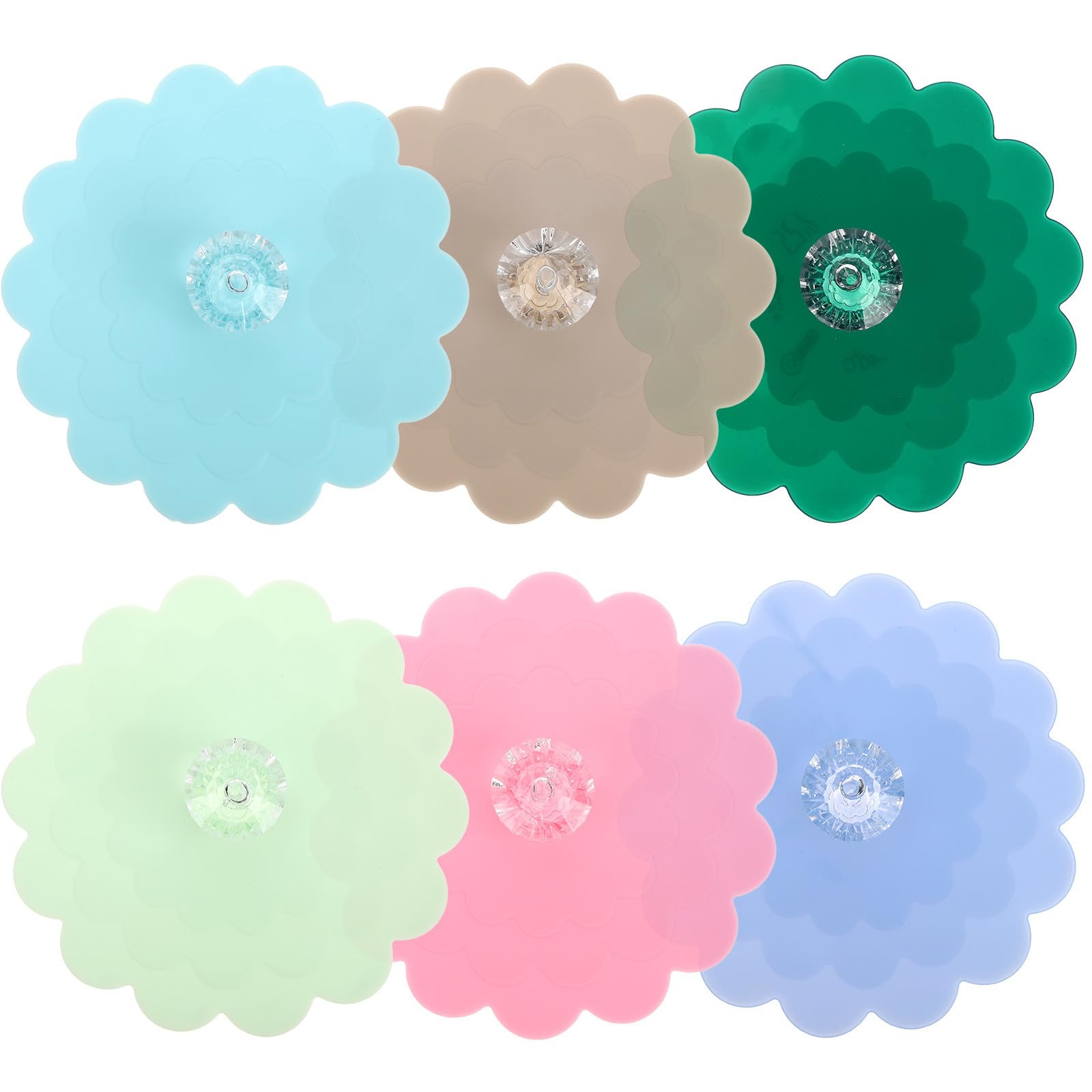 Lot de 6 couvercles de tasse en silicone, réutilisables, portables et légers, pour tasses et verres à bière, parfaits pour la maison ou le bureau