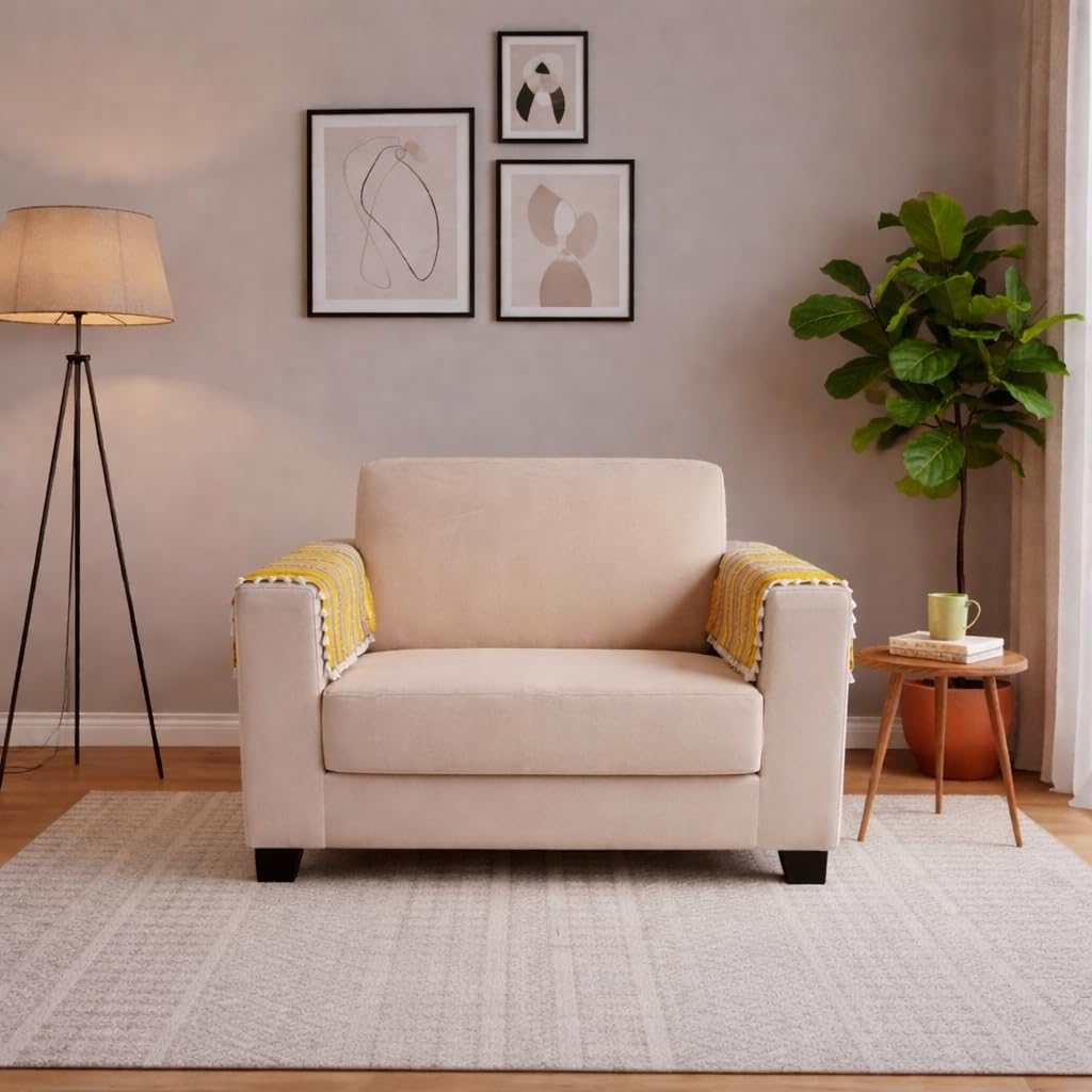Gifts Island Cotton Woven 2 Hand Rest Cover for Sofa Cover - Yellow & White Strips Design - Washable Fabric with Tassels - Arm Rest Mat for Modern Living Room (Yellow, ARMREST)-image-38