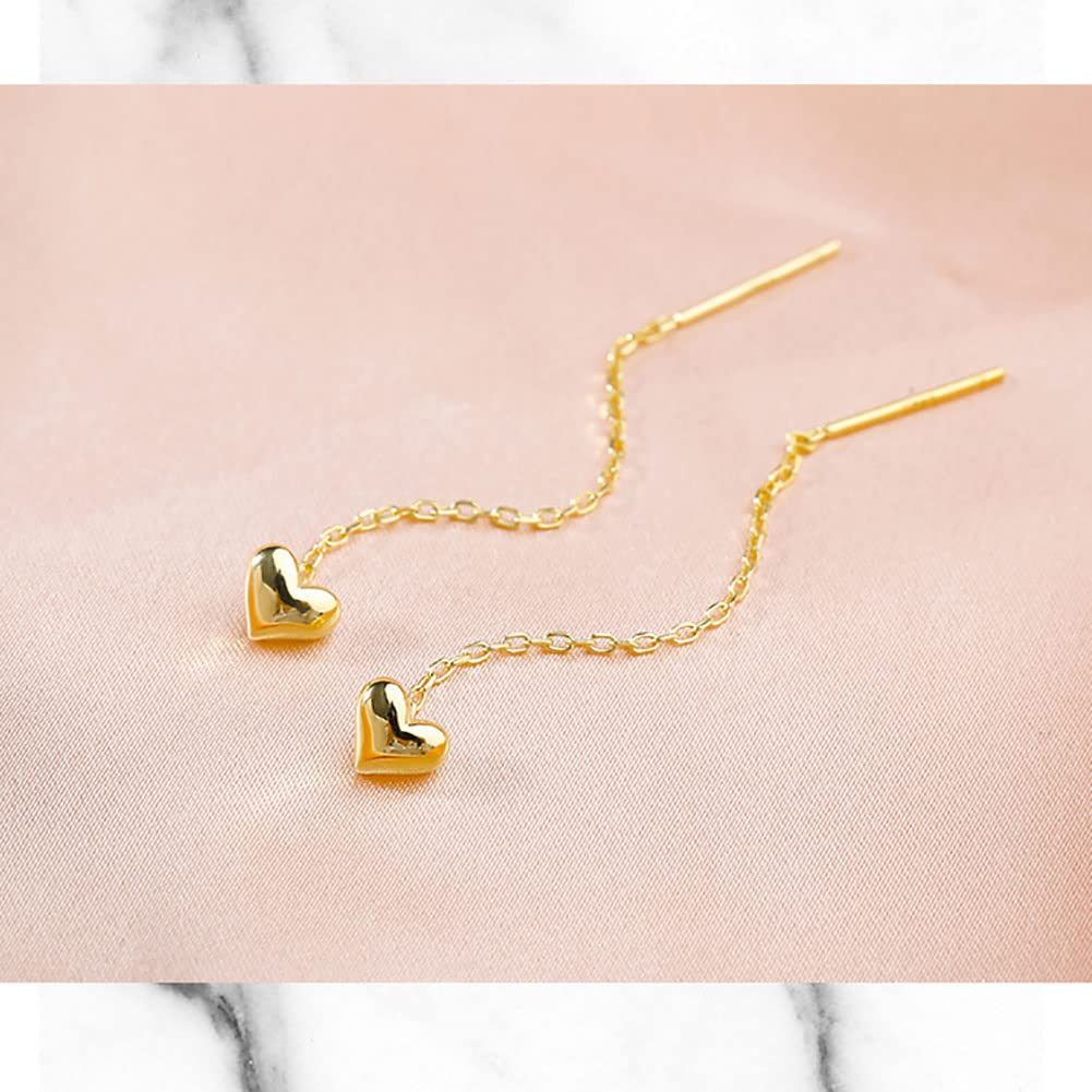 Carufin Love Ear Line Orecchini per le donne e le ragazze (Gold