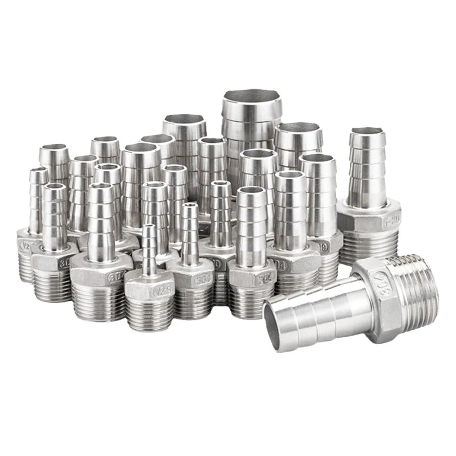 Connecteur cannelé for tuyau 1/8" 1/4" 3/8" 1/2" BSP(25mm,1")