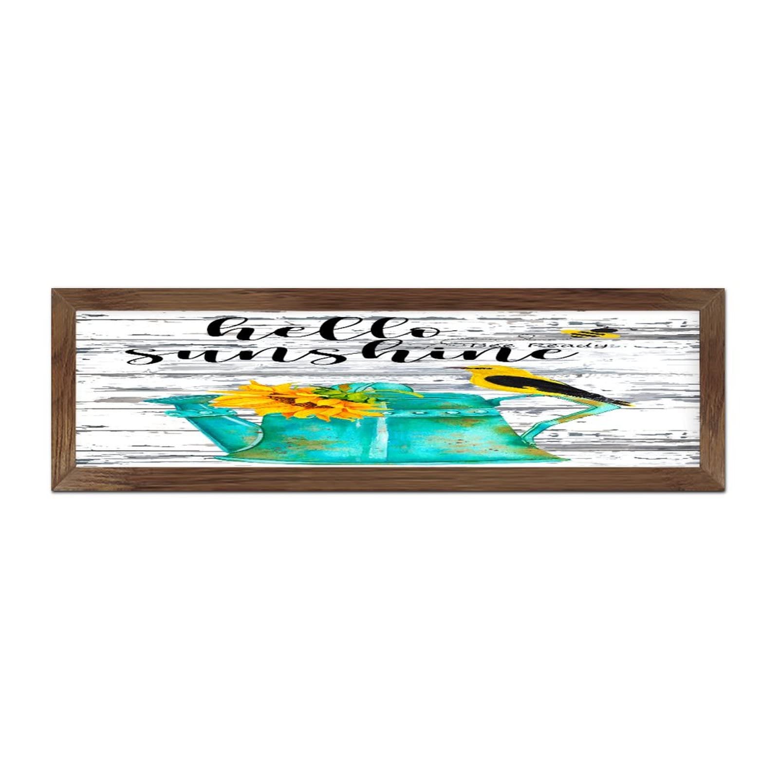 Plaque bois tournesol déco rustique murale pour bureau