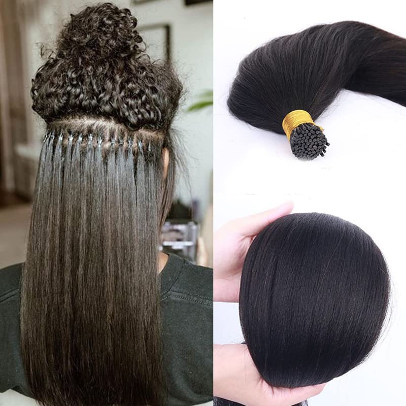 Dark Brown I Tip Human Hair Loose Curly Pre Bonded Keratin Stick In Hair Extensions 100g 80strands Cold Fusion I Tip Hair Extensions Real Hair Beaded Extension 16inch