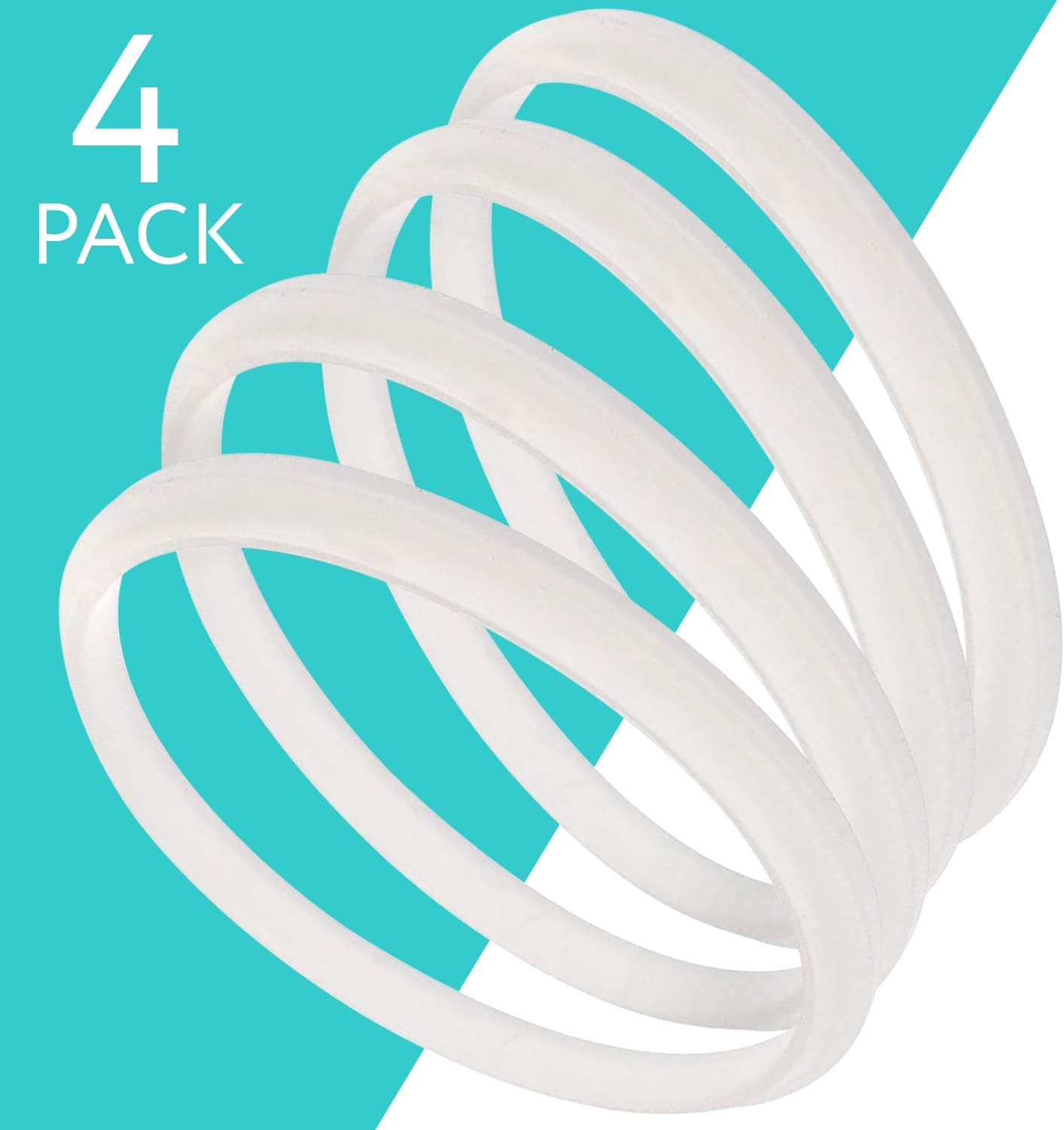[4 Pack] Impresa Wide Cap Gasket For Klean Kanteen Cafe Cap - No BPA, Phthalate or Latex O'Rings / Seals - Maintenance Kit