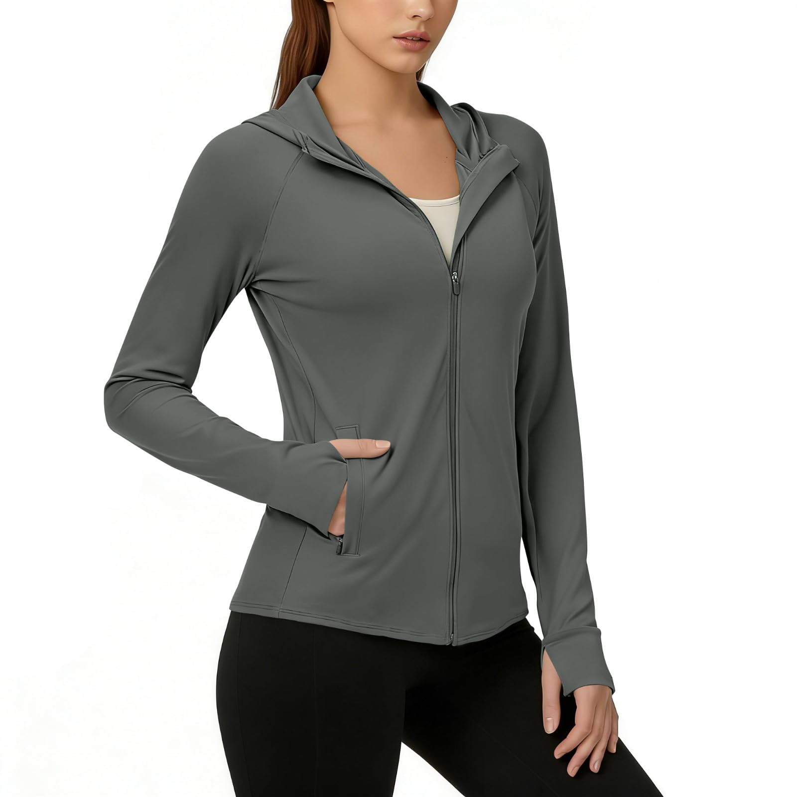 Women UPF 50+ Sun Protection Hoodie Jacket Quick Dry Lightweight Long Sleeve Sun Shirt Tops with Pocket Hiking Outdoor — view 13