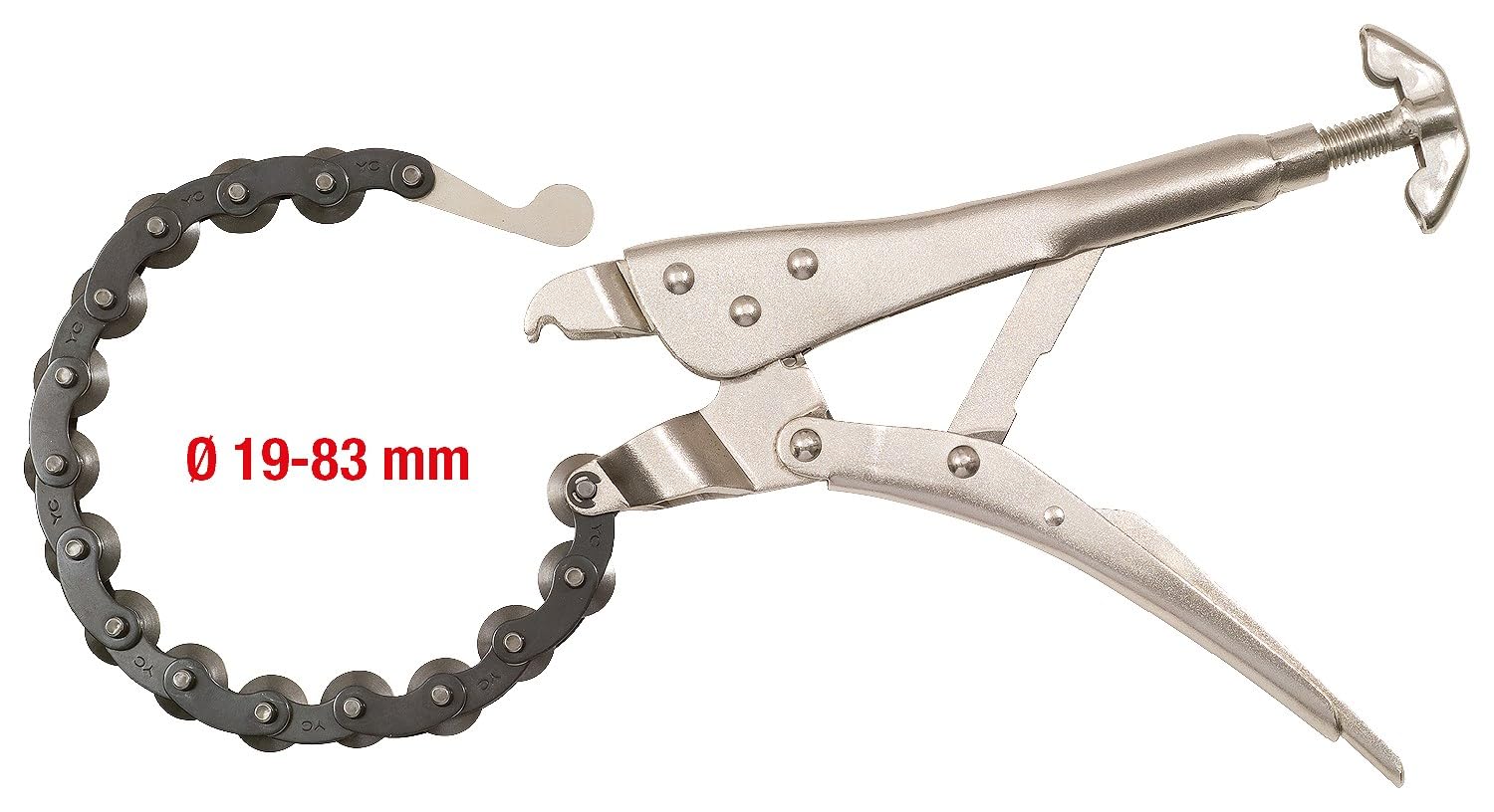 KS Tools 150.1515 Cortador de cadena de tenaza de acero inoxidable, Ø 19-83 mm