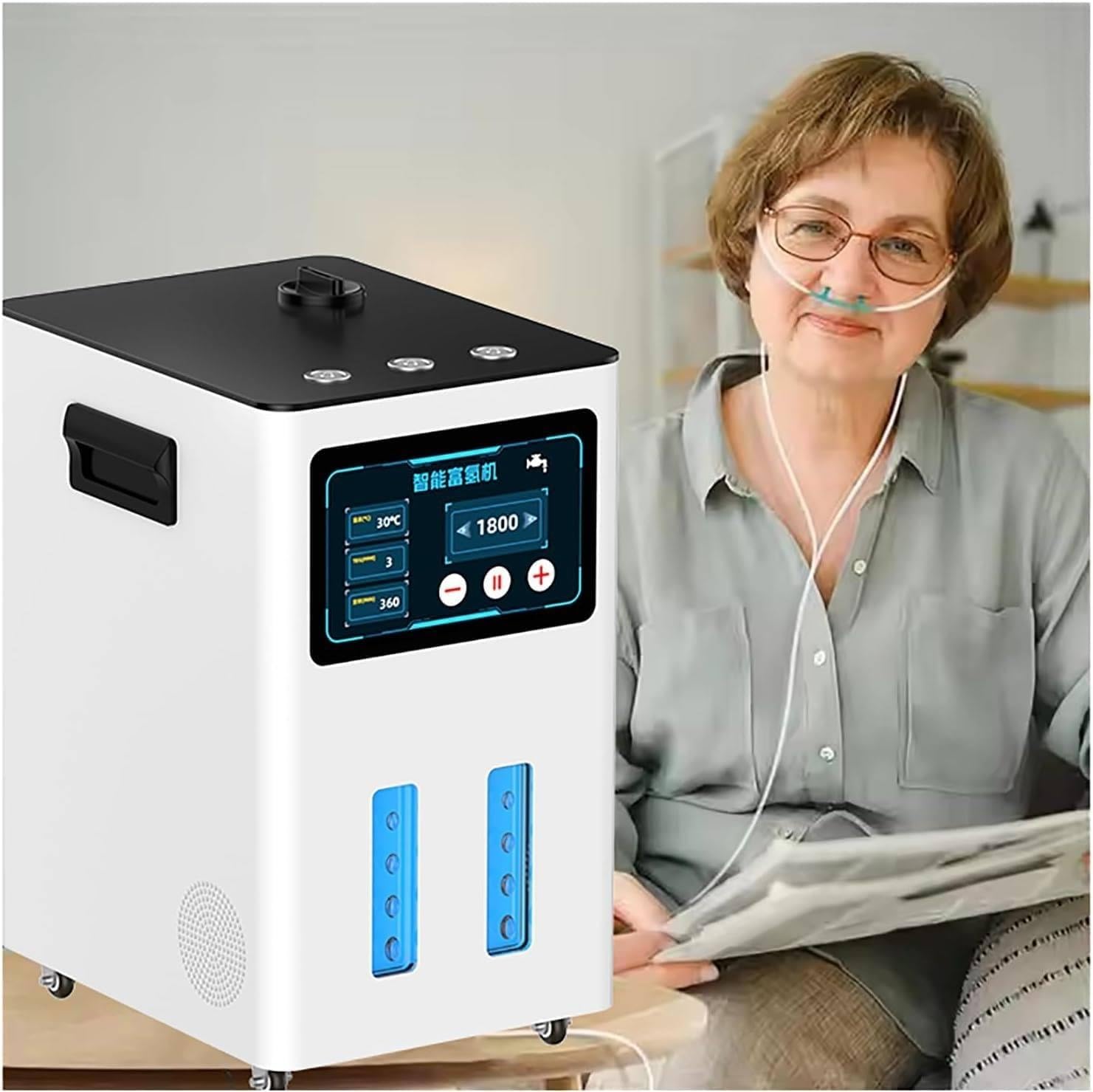 Urządzenie do Inhalacji Wodorem 900-1800 ml/min, Generator Wodoru HO z Technologią SPE/PEM, Czystość 99,99%,Zbiornik Wody 3L, Trójportowa Regulacja Przepływu,Cicha Praca do Użytku Domowego