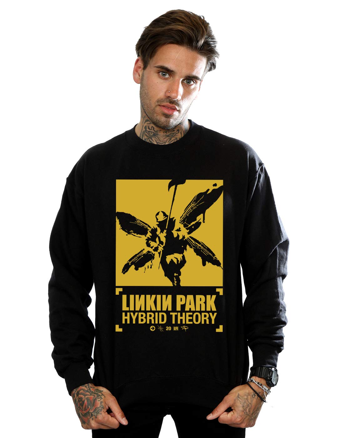 Absolute Cult Men's Black Linkin Park Prism Smoke Sweatshirt XX-Large