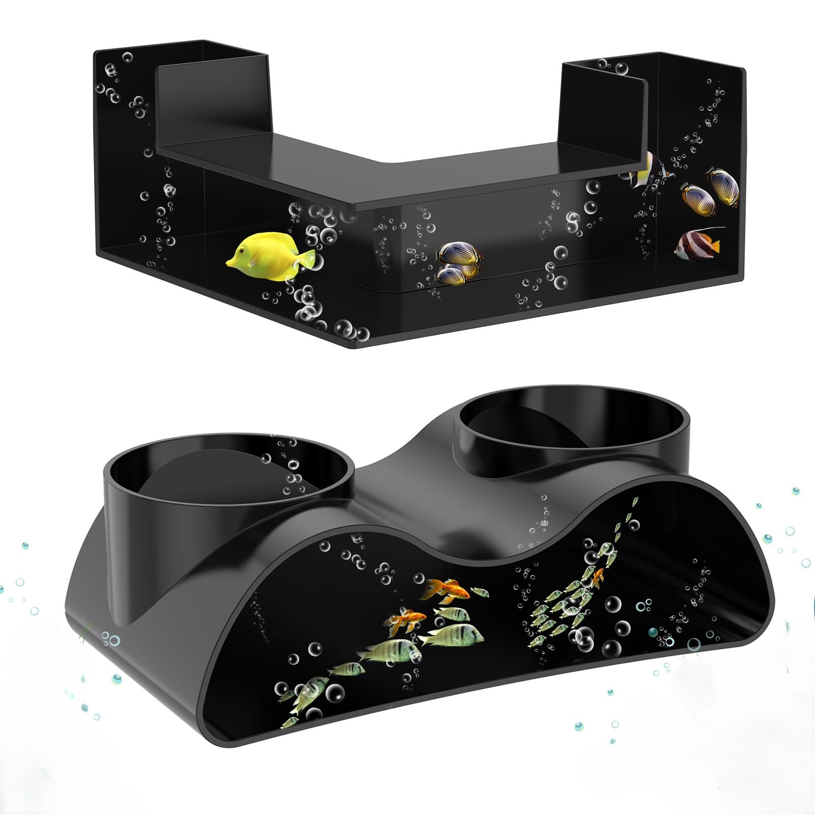 Ondergrondse tunnel voor aquarium, 2 stuks, kunststof garnalen