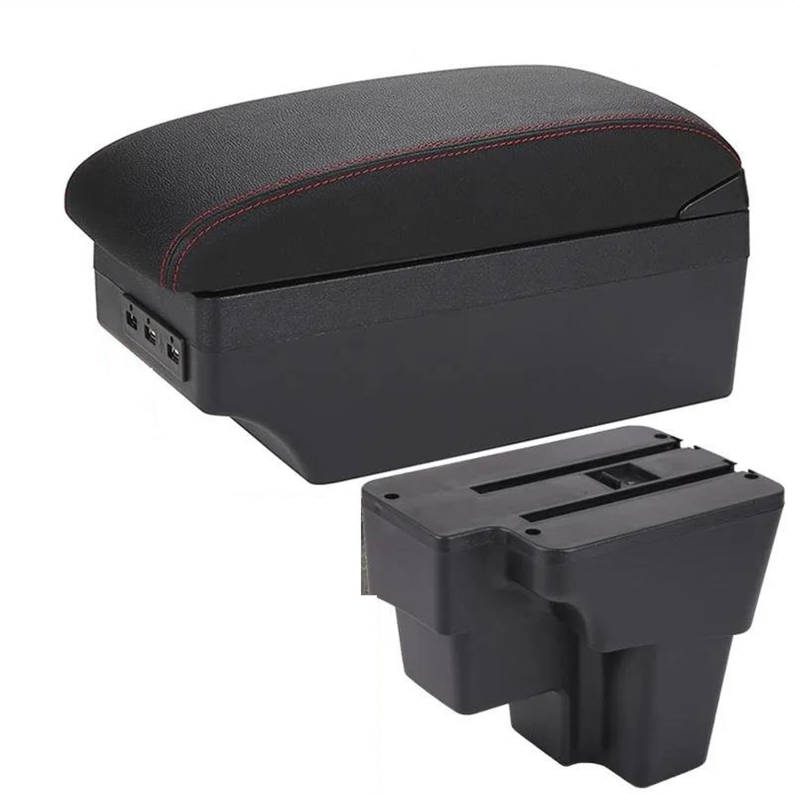 Ysdsls A1 Black Red 7Usb Car Armrest Europe South Retrofit Parts Storage Box Accessories For Stonic For Cerato For Rio 2015-2022
