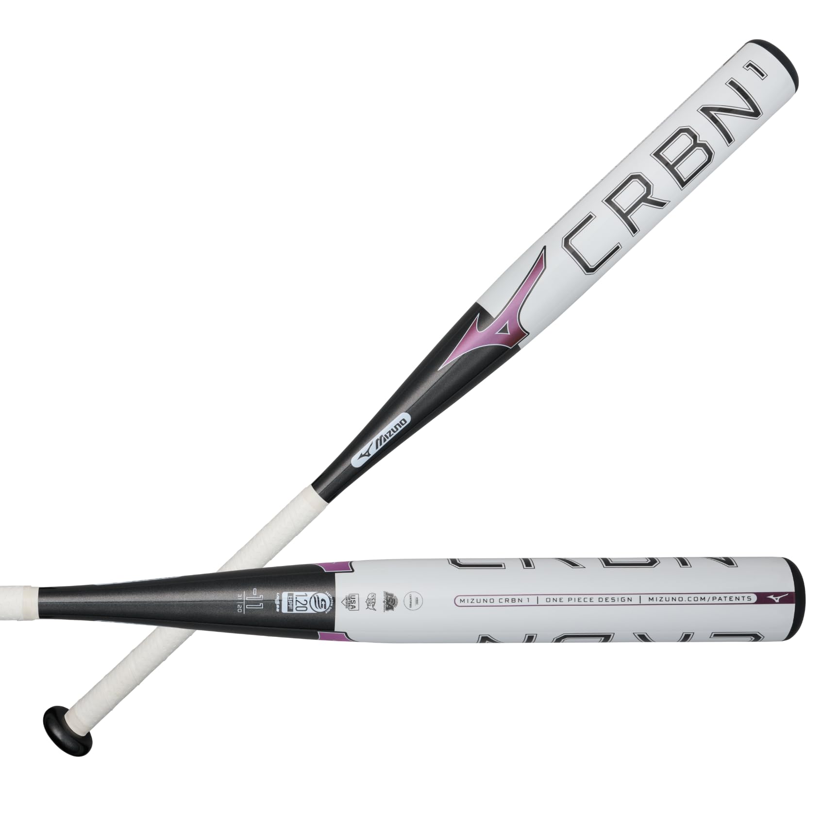Batte de Softball Mizuno CRBN1 Fastpitch Blanche et Noire de 71 cm -11