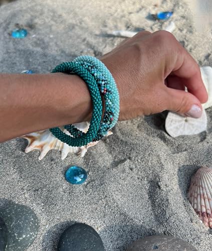 Humble Hilo Handmade Glass Bead Bracelet Artisinal Chunky Statement Jewelry Accessories for Women3