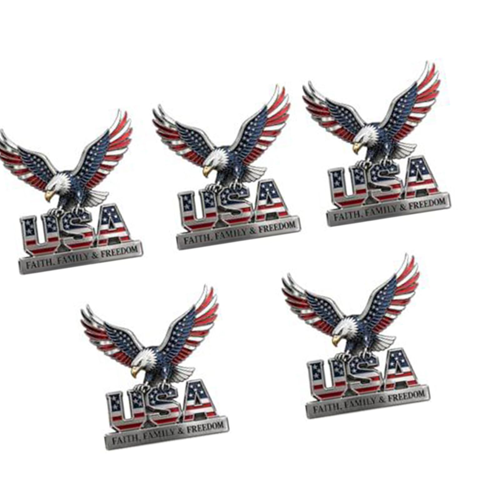 yanzunlrn Patriotic Display Badge with Metal Build, 3.54 in Decorative Accent for Vehicle Decor, Gear, and Apparel Commemorative Metal Badge Flag Inspired Accent Patriotic Vehicle Decor Raised Detail