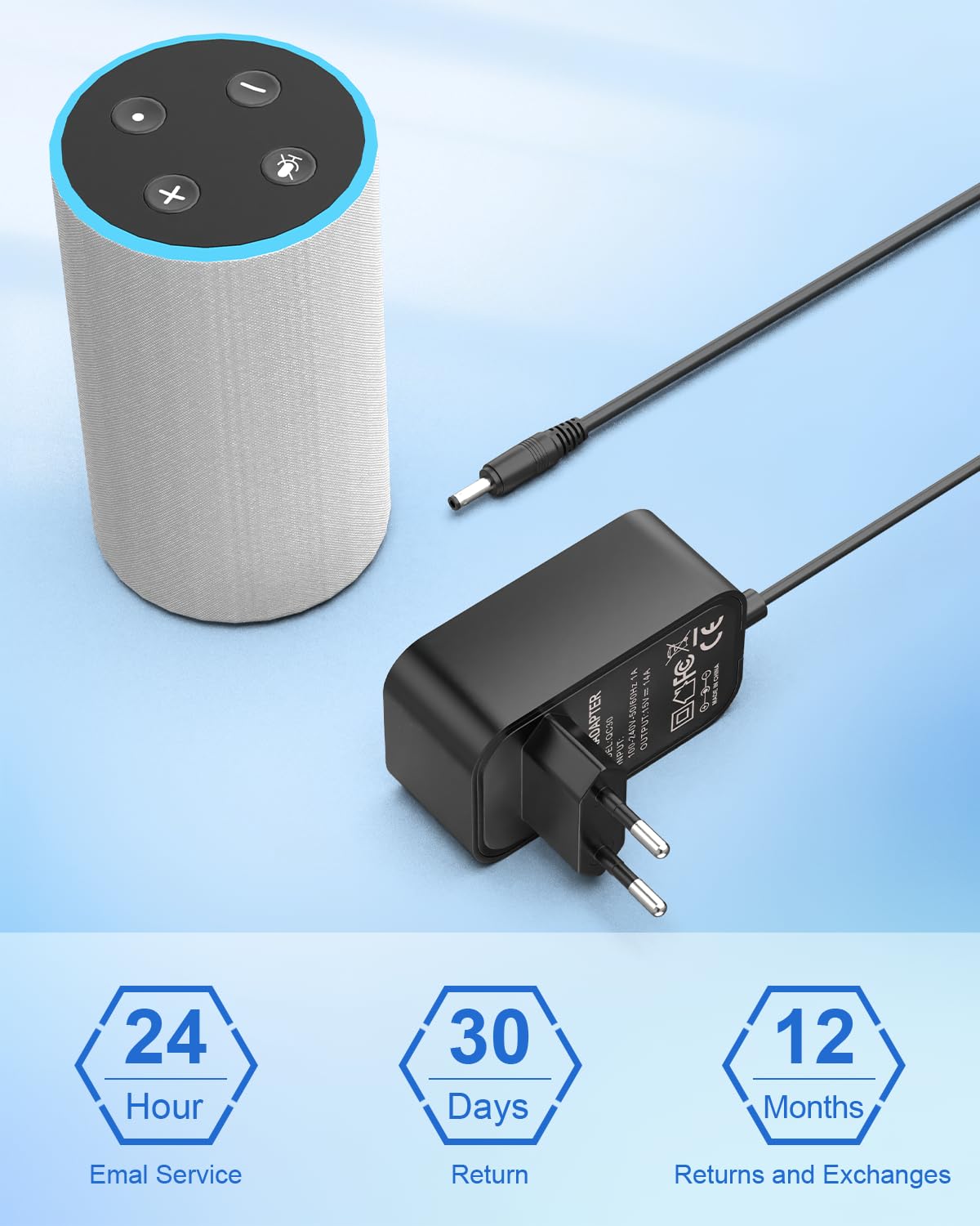 Zasilanie 21 W Ładowarka do Alexa Echo 15 V 1,4A Kabel 1,8 m | dla Echo 1. 2. Gen Echo Show 1st Gen Echo Plus 1st Gen Fire TV 2nd Gen Echo Look Echo Link Zasilacz Ładowarka sieciowa