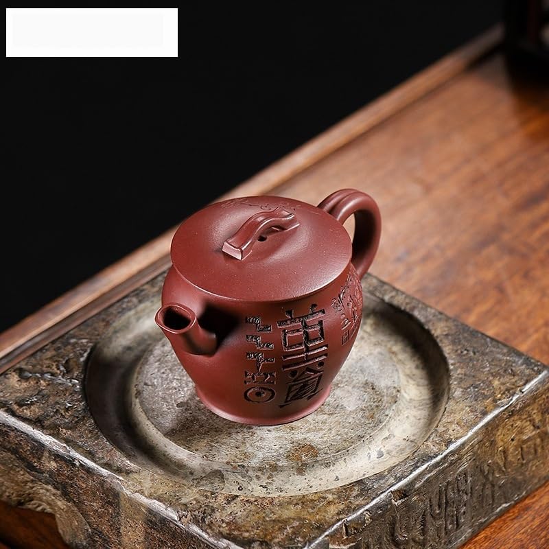 Bouilloire en Argile Violette de 120 ML, fabriquée à la Main avec de la Terre Crue, Filtre pour théière, Service à thé Zisha, théière Chinoise pour cuisinière